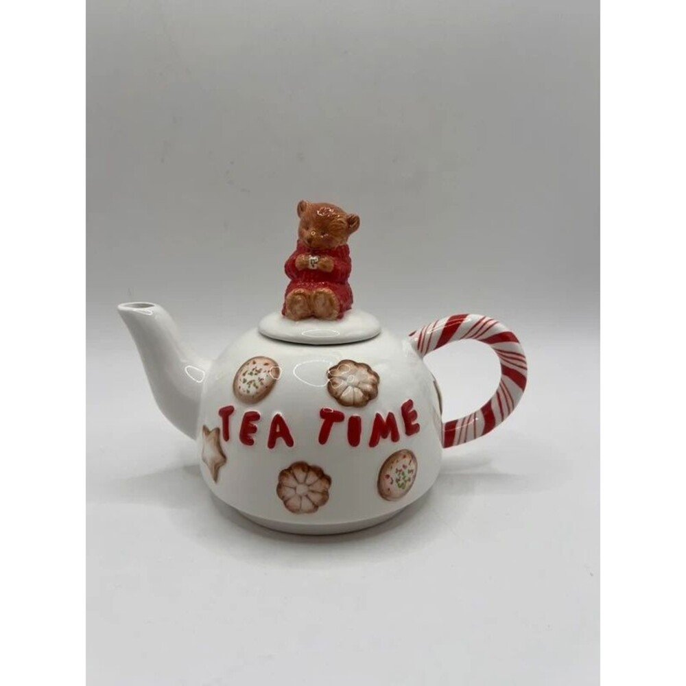 Hallmark "Tea Time" holiday teapot with teddy bear